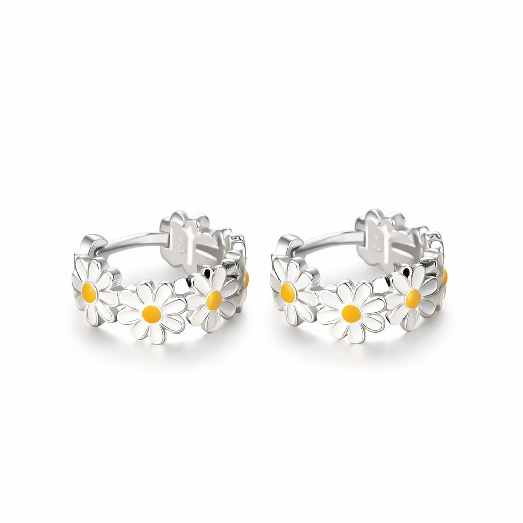 Σκουλαρίκια Κρίκος Μαργαρίτα Κομψά