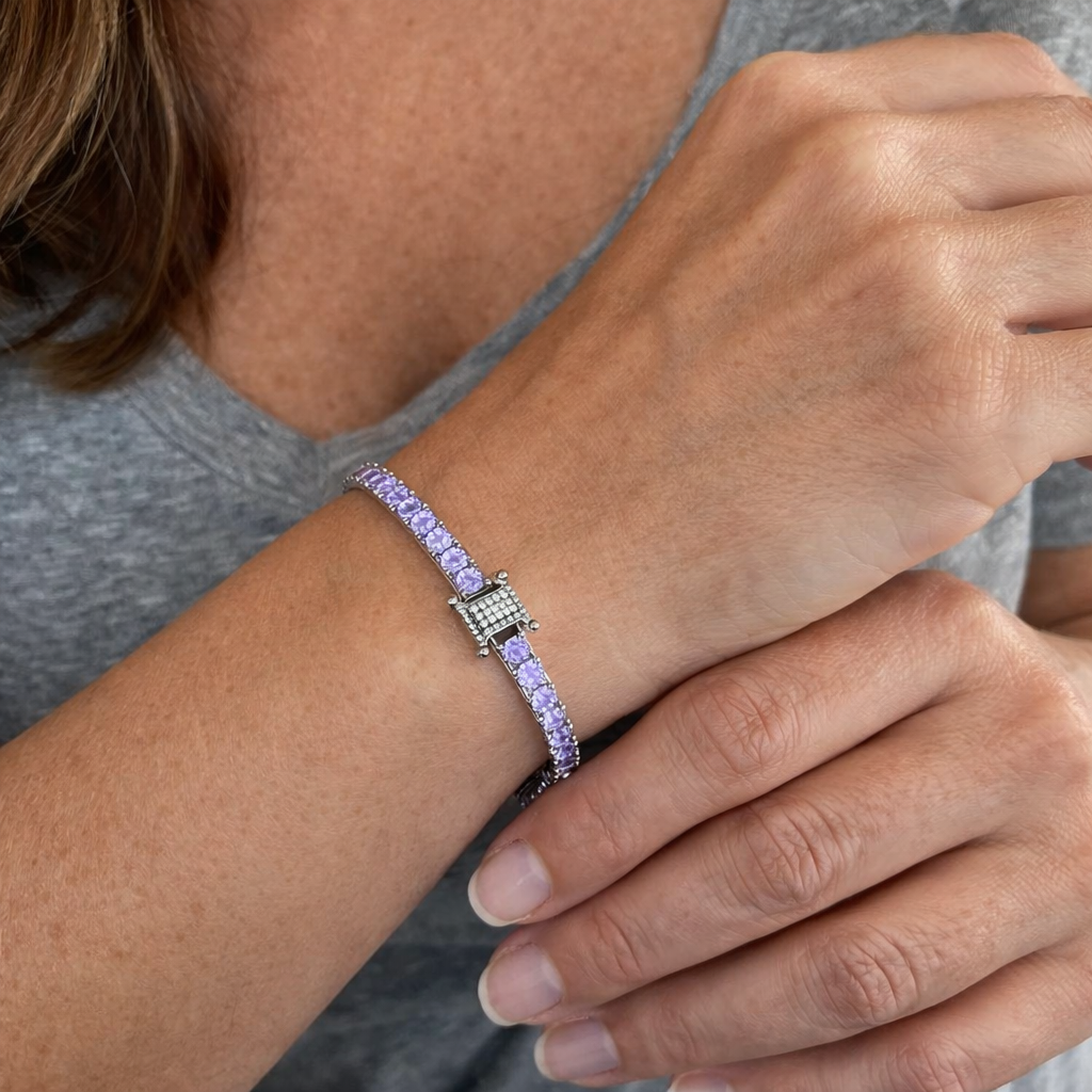 Βραχιόλι Τένις Αμέθυστος (pulsera-tennis)