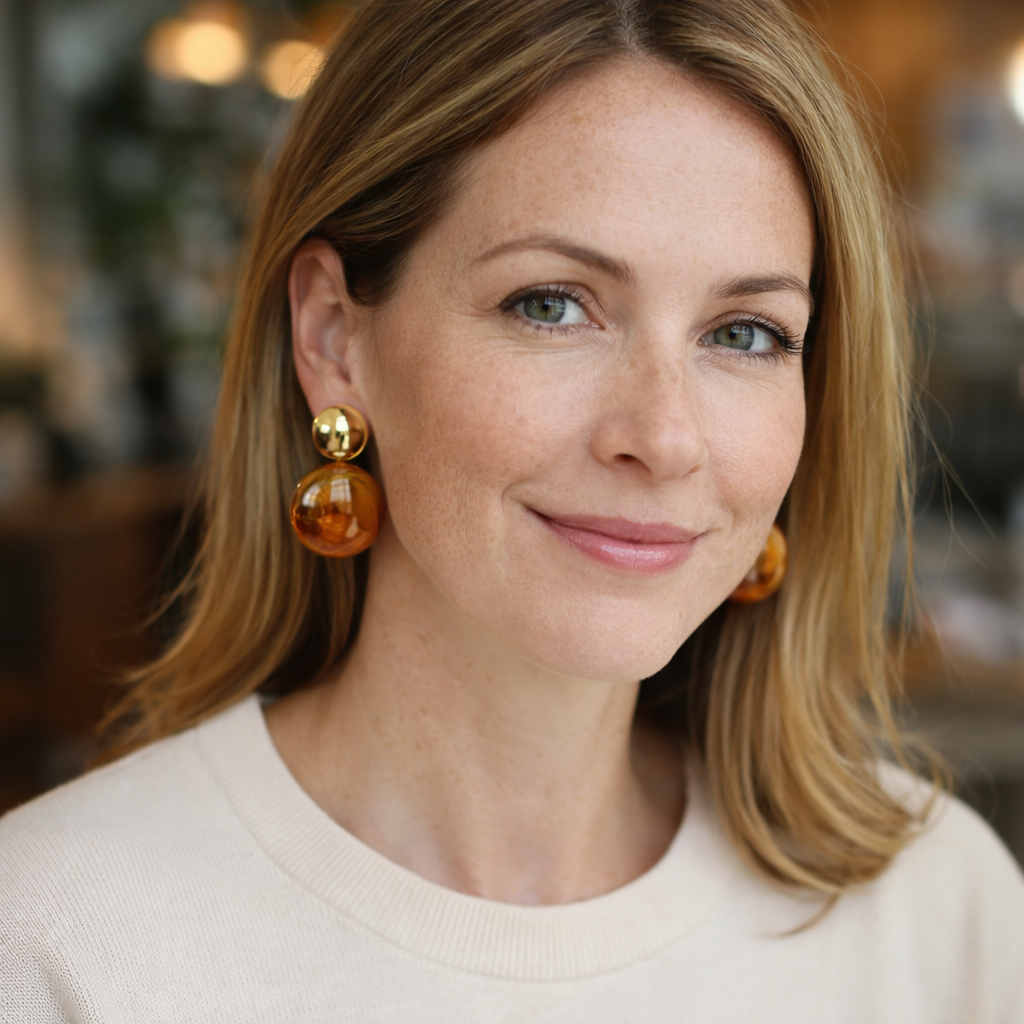 Aurelie Amber Drop Earrings