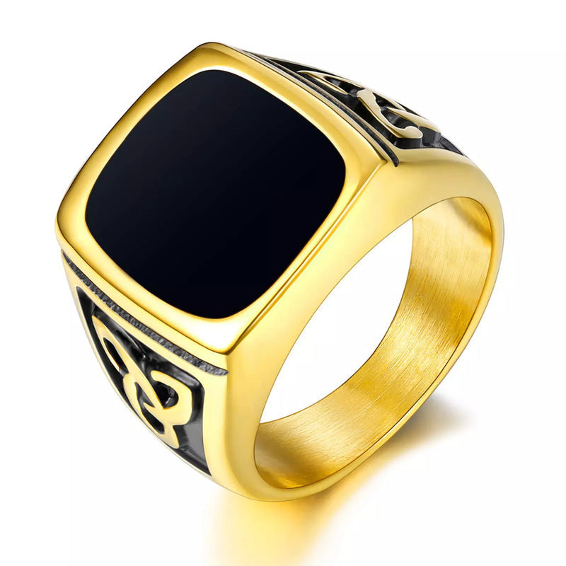 Black Onyx Signet Ring