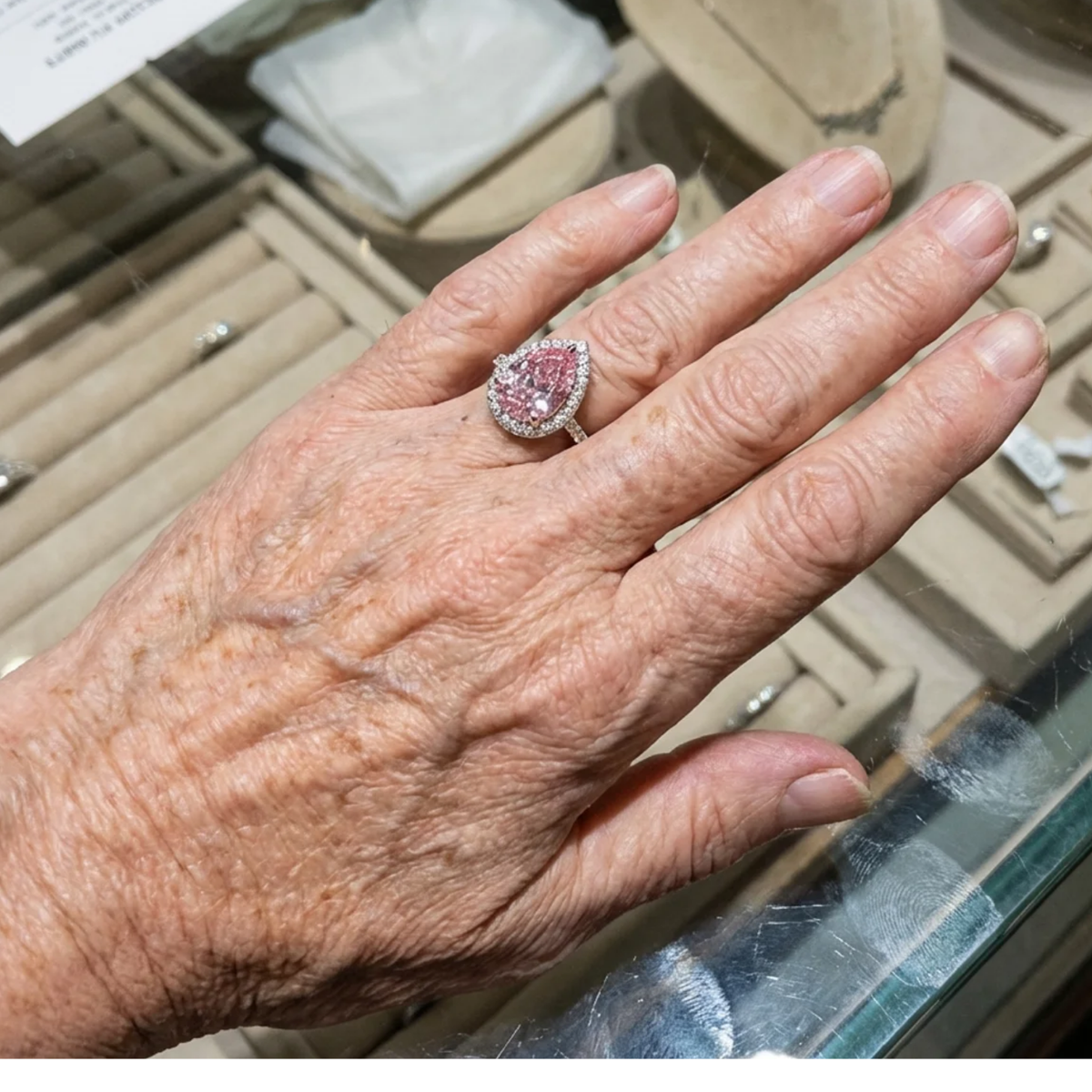 Pink Sapphire Tear Ring