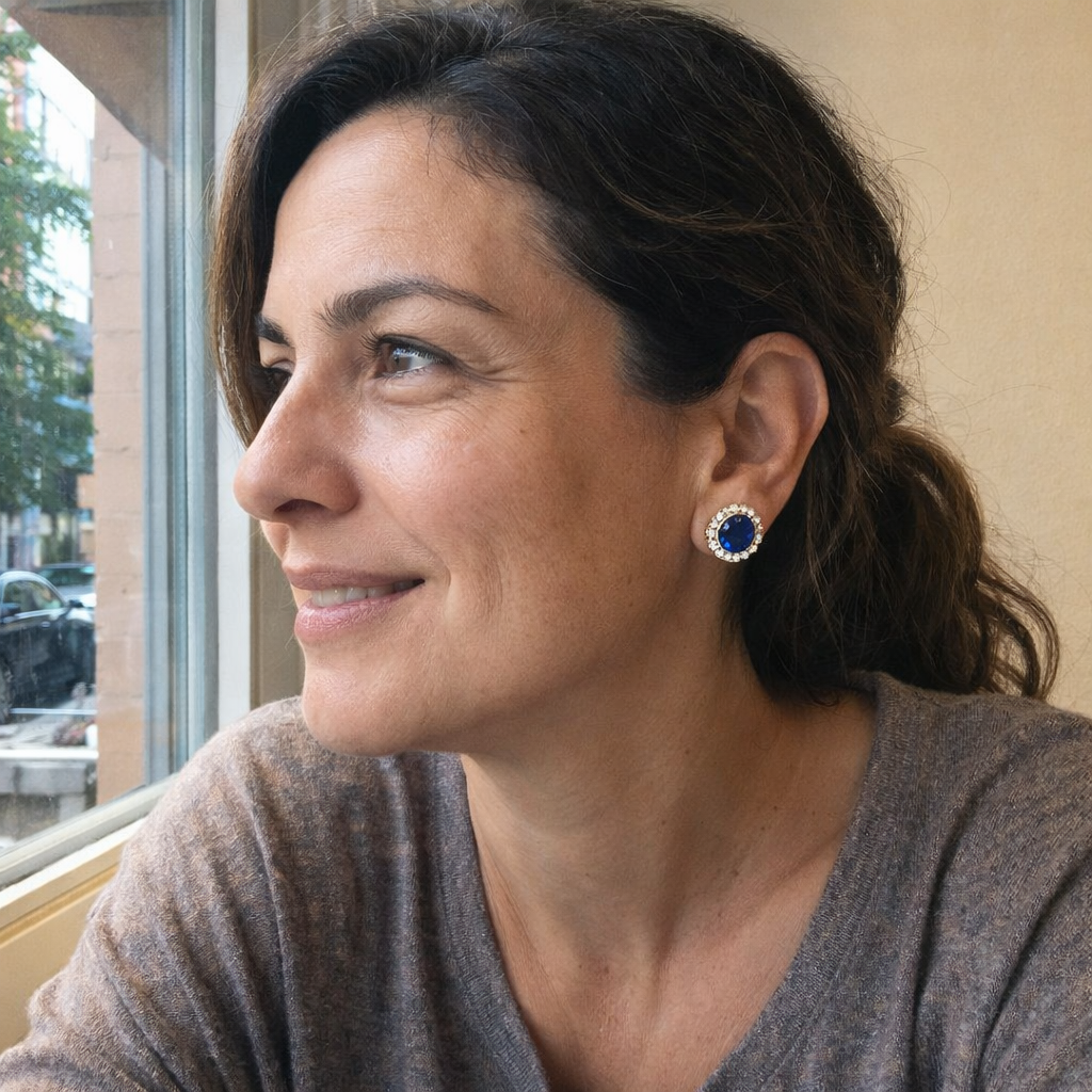 Nadine Σκουλαρίκια Ζαφείρι