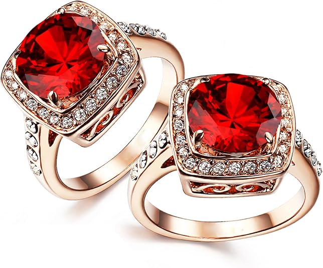 Impressive Ruby Halo Ring
