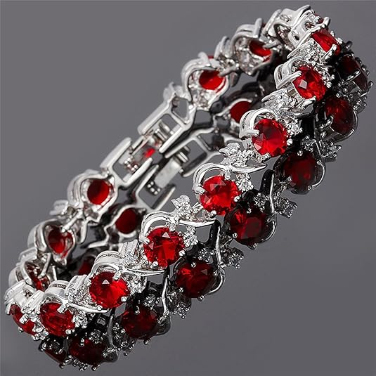 Tennis Bracelet Cluster Ruby