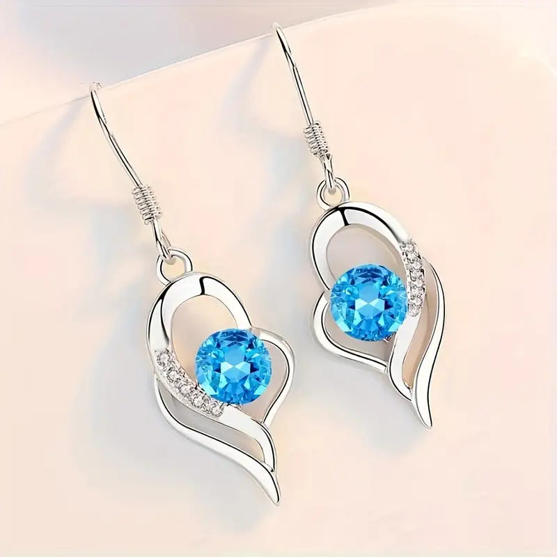 Eclipse Heart Dangle Earrings