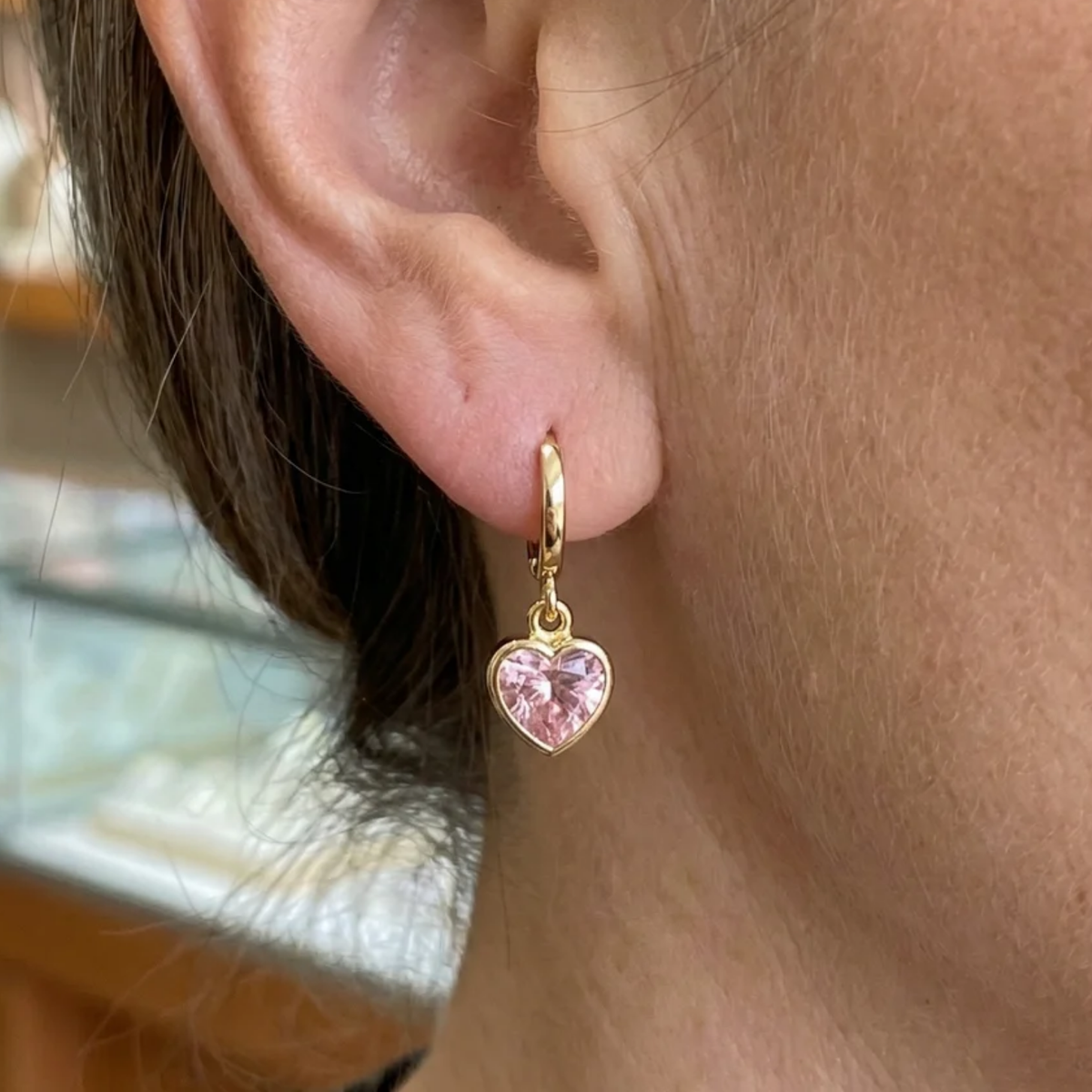 Love Dangle Earrings with Pendant