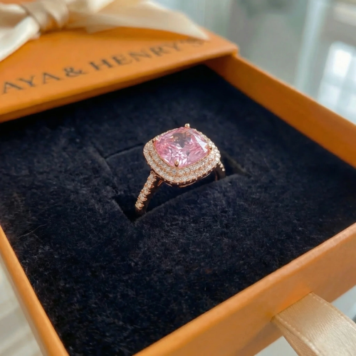 Pink Sapphire Cushion Cut Ring