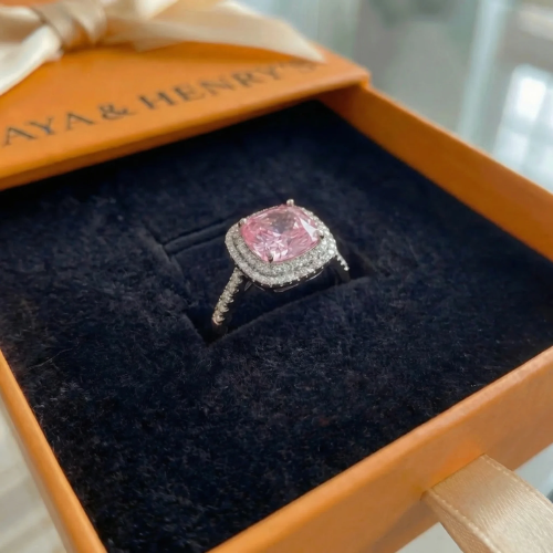 Pink Sapphire Cushion Cut Ring