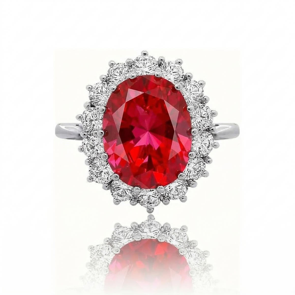 Crimson Ruby Crown Ring