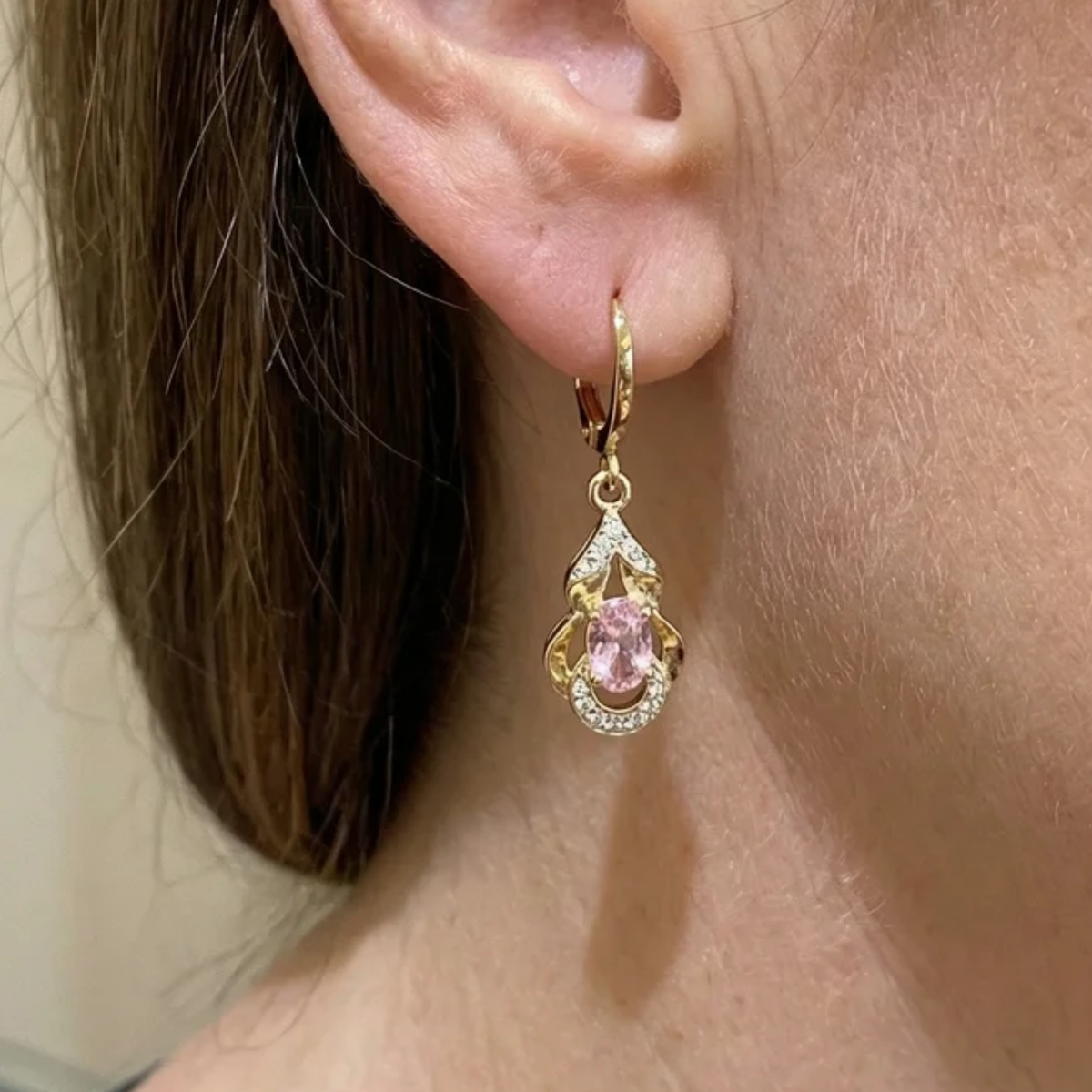 Soft Pink Moonlight Tear Earrings