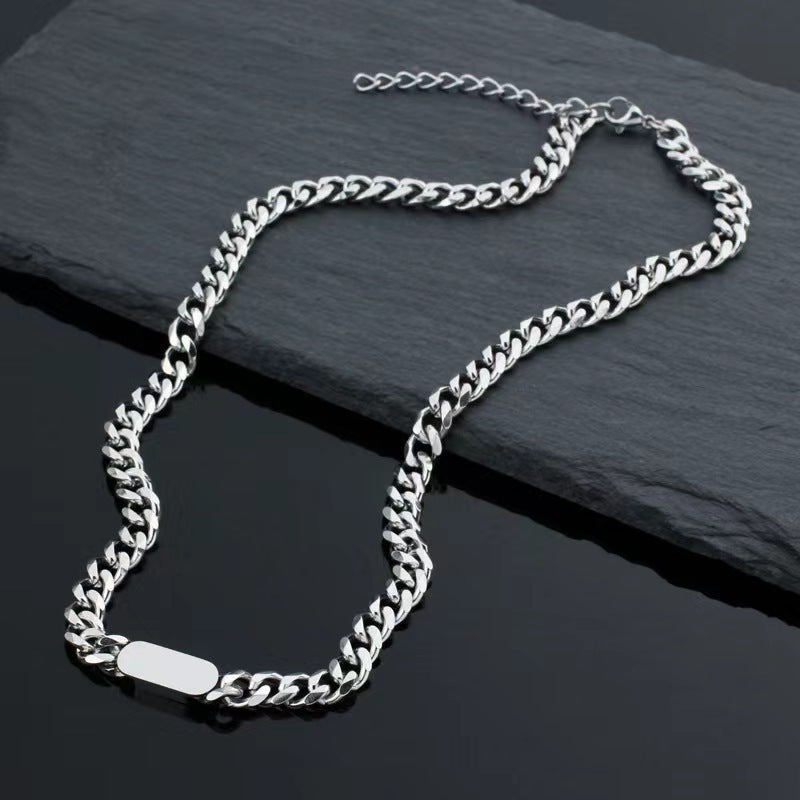 Cuban Chain Necklace with Plate