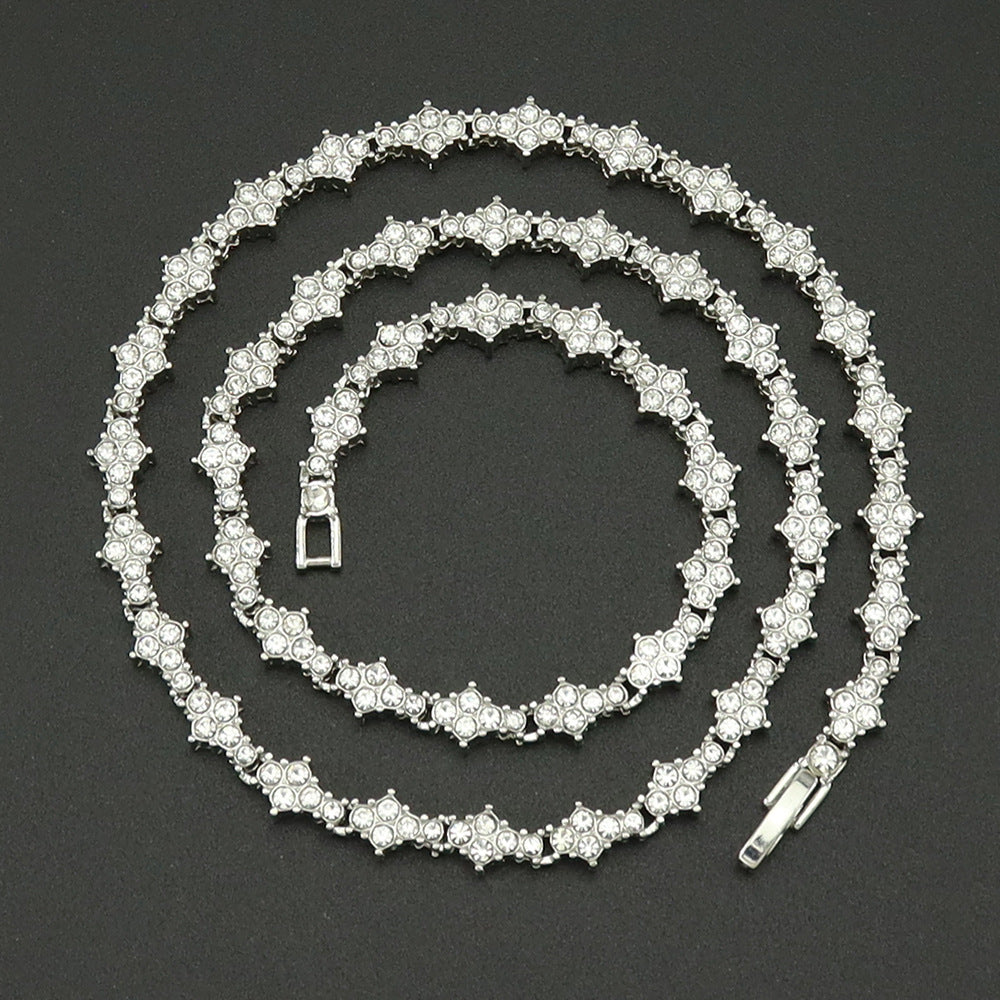 Classic Cluster Tennis Necklace