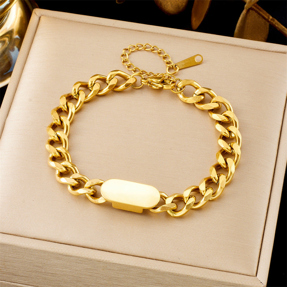 Cuban Link Bracelet with Plate