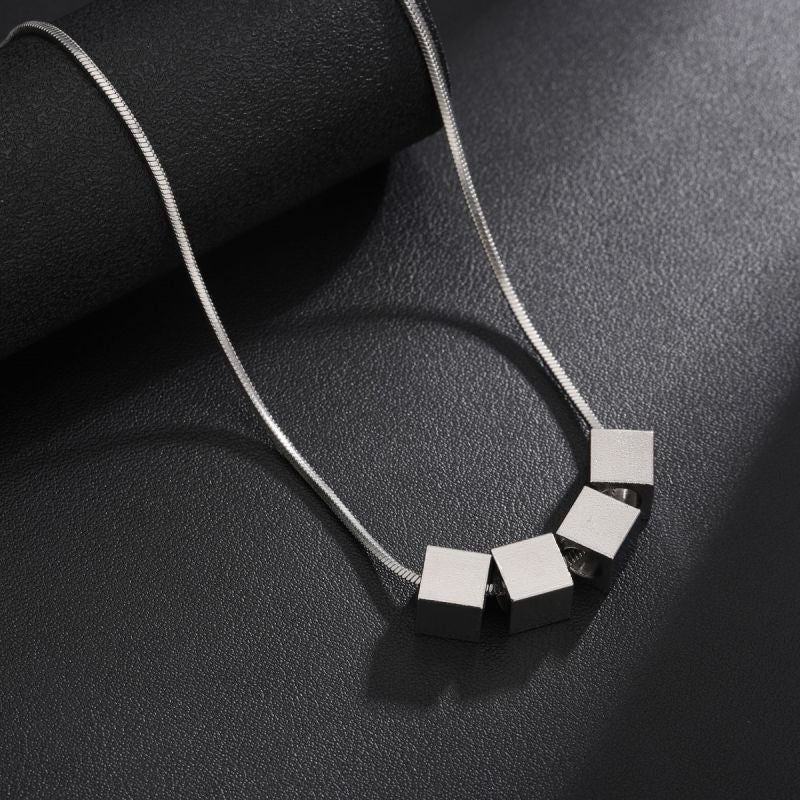 Zaylen Line Cube Necklace