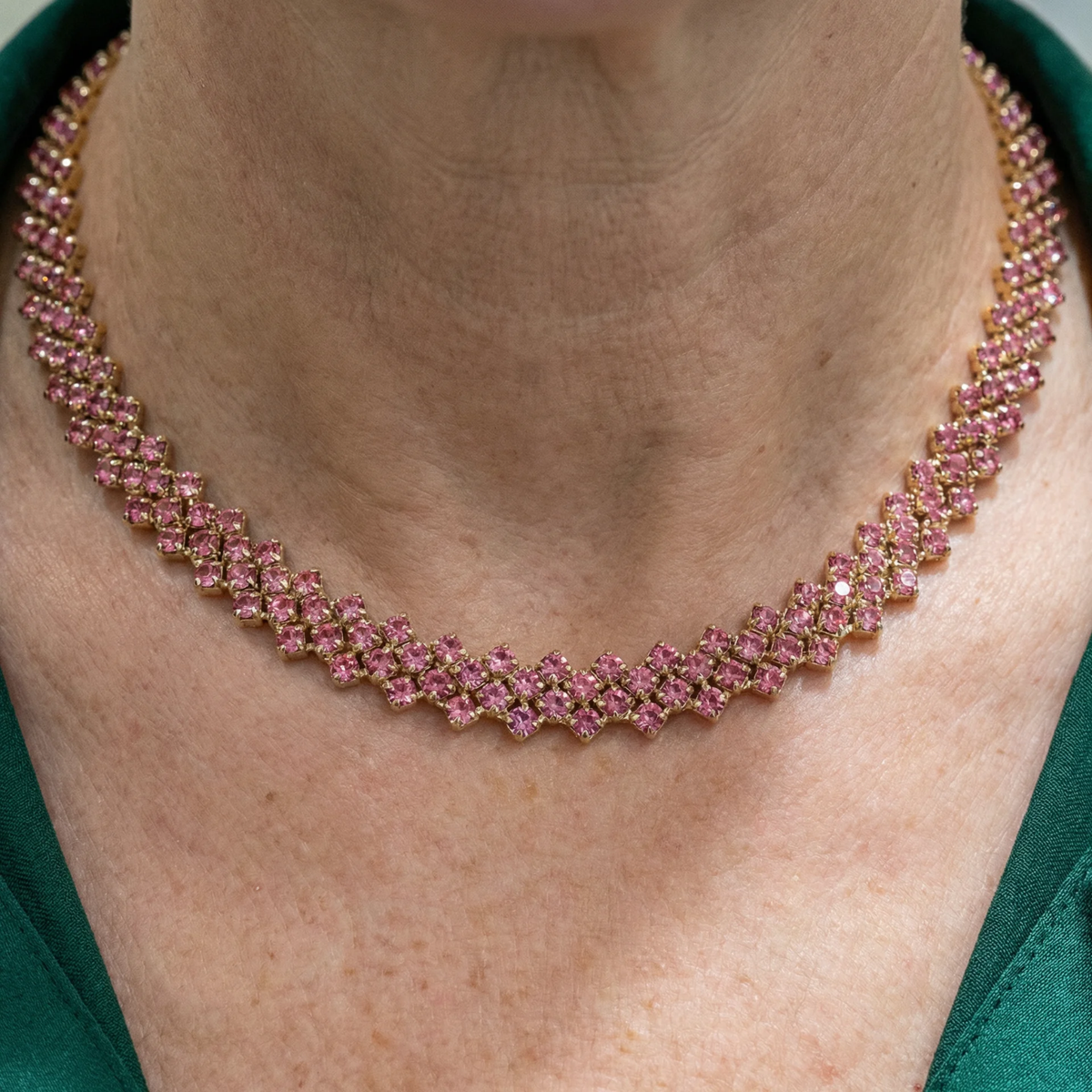 Rose Bubble Line Necklace