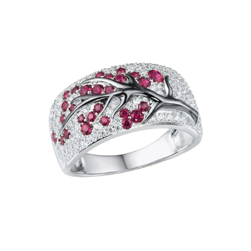 Ruby Flower Tree Ring