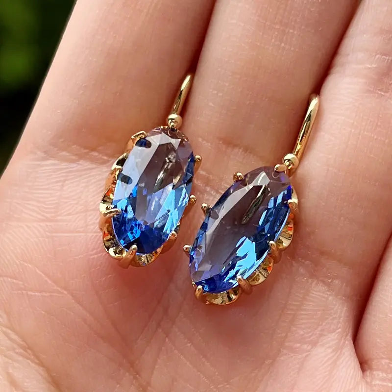Blooming Blue Gold Earrings
