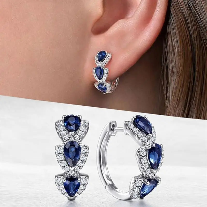 Σκουλαρίκια Οικόσημο Ζαφείρι Βασιλικό