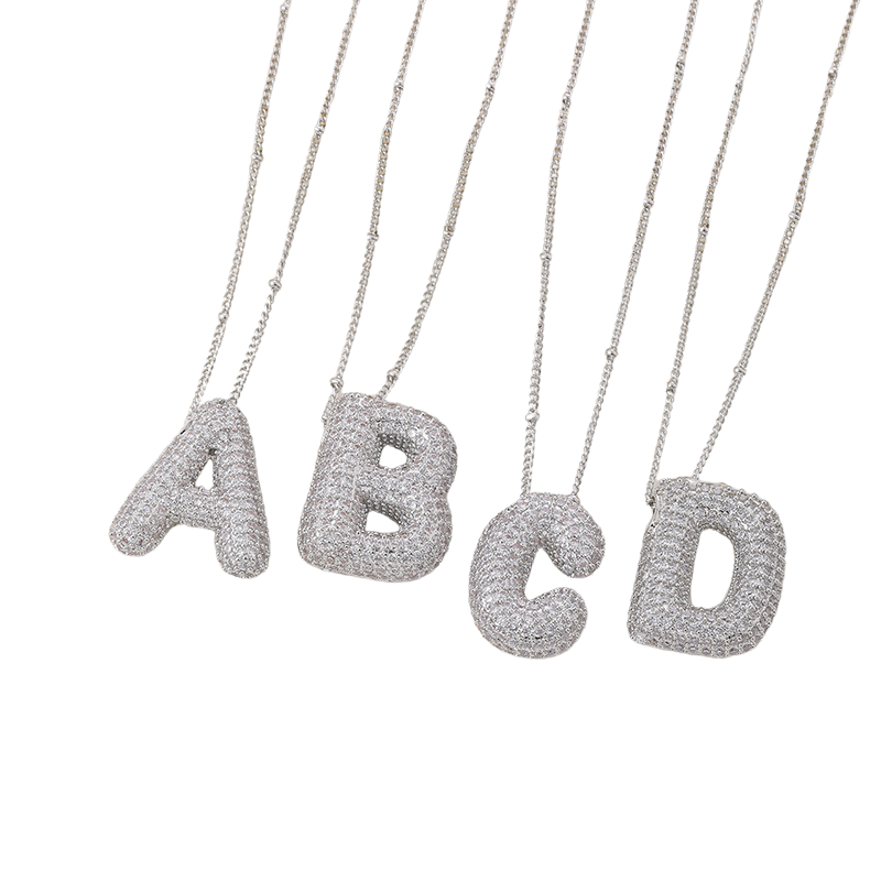 Bubble Initial Necklace Set