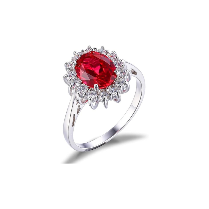 Classic Ruby Halo Ring