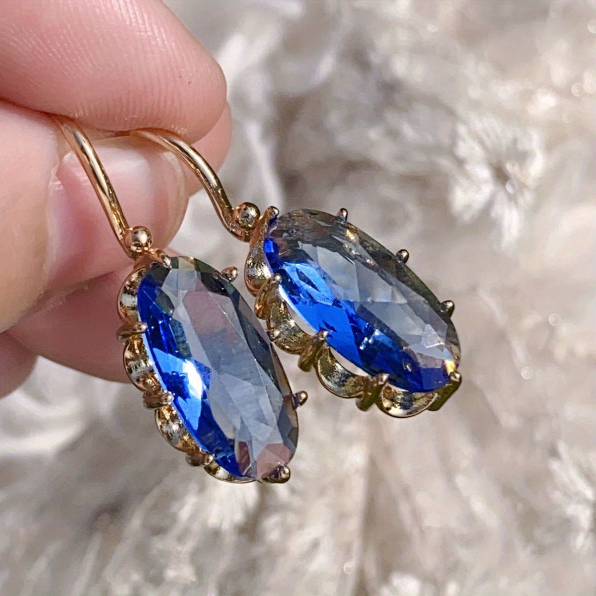 Blooming Blue Gold Earrings