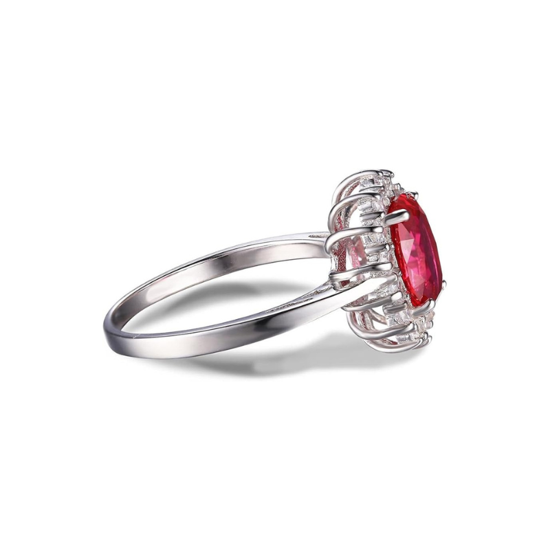 Classic Ruby Halo Ring